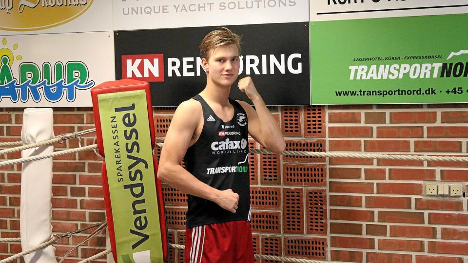 Frederik Lundgaard Jensen fra Pandrup Bokseklub sikrede sig sit tiende jyske mesterskab. Arkivfoto: Flemming Dahl Jensen <i>Flemming Dahl Jensen</i>