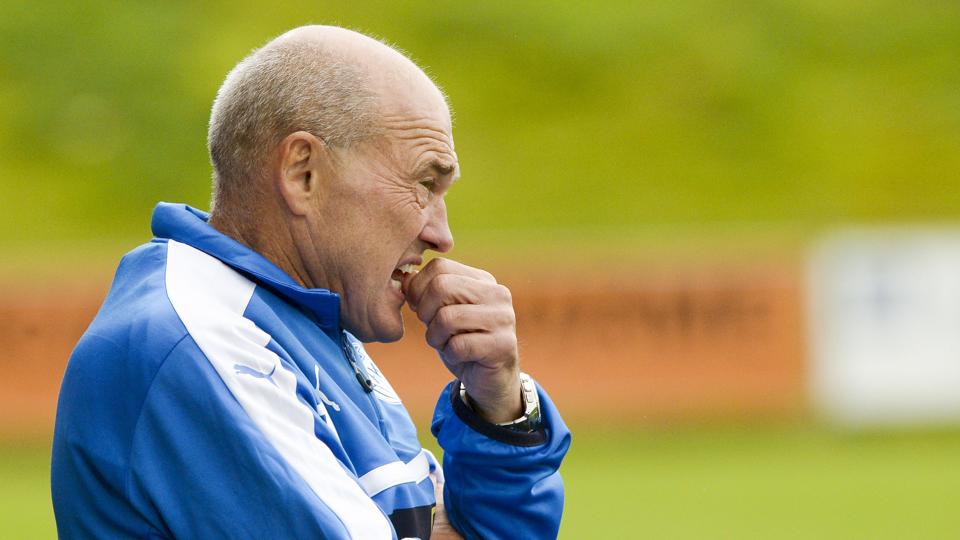 Trods haltende spil glæder Ove Pedersen sig over pointhøsten i de seneste kampe. Foto: Michael Bygballe <i>Michael Bygballe</i>
