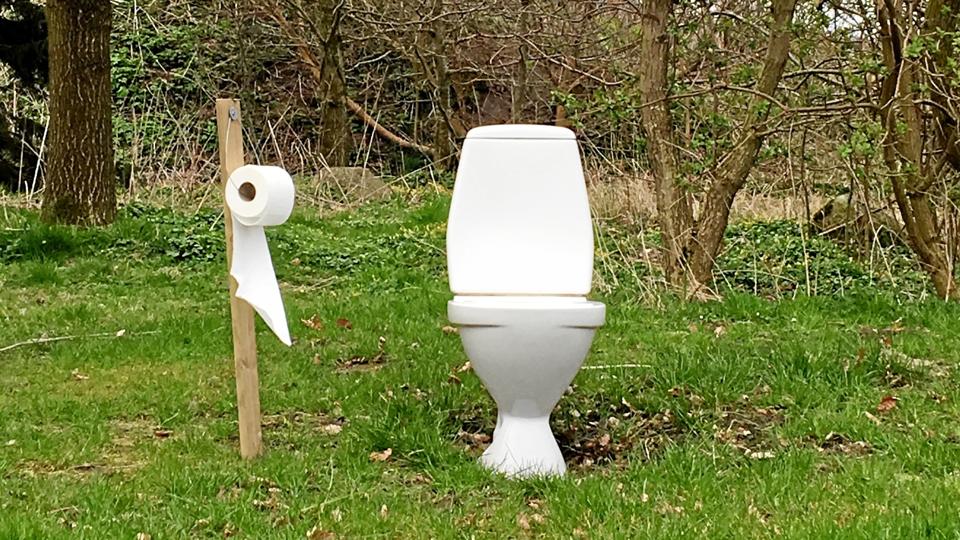 Spøgefugle har erstattet det lukkede toilet ved Skagensvej. Privatfoto