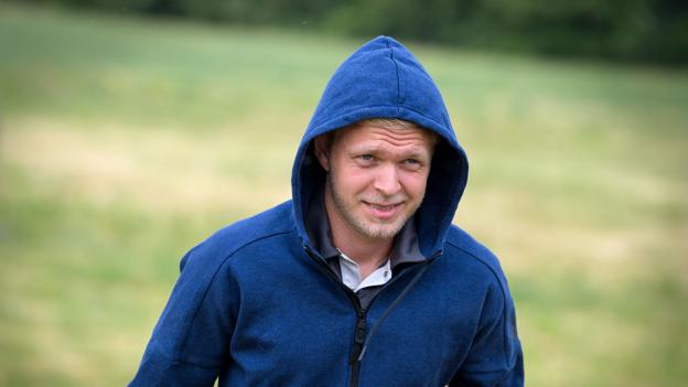 Formel 1-stjernen Kevin Magnussen besøgte EUC Nordvest i Thisted. Foto: Bo Lehm <i>Bo Lehm</i>