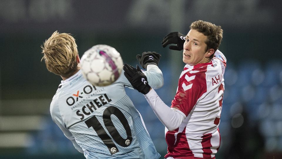 Jakob Ahlmann var jublende lykkelig over at starte inde i forårets første sejr. Foto: Claus Fisker/Ritzau Scanpix <i>Ritzau Scanpix</i>