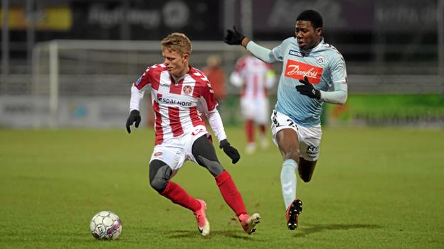 AaB vandt 1-0 i SønderjyskE, selvom det holdt hårdt. Foto: Henrik Louis
