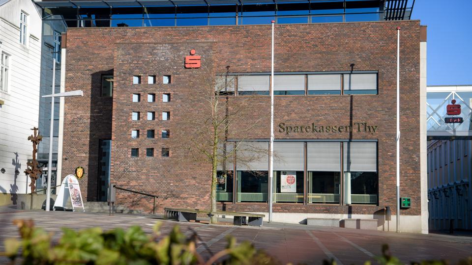 Sparekassen Thy fik i 2021 sit hidtil største overskud, i alt 191 mio. kroner. Efter skat er resultatet på 156 mio. kroner. Året gav også en tilgang af 4300 nye kunder. Arkivfoto: Bo Lehm
