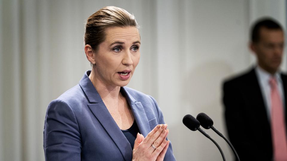 Statsminister Mette Frederiksen ved pressemødet mandag 23. marts. Foto: Ida Guldbæk Arentsen/Ritzau Scanpix <i>Ritzau Scanpix</i>