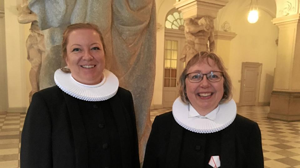 De to provster Line Skovgaard Pedersen, til venstre, fra Sydthy Provsti og Mette Moesgaard Jørgensen fra Morsø og konstitueret i Thisted Provsti har sammen med andre netop besøgt pastoralseminarierne i Aarhus og København for at tiltrække ansøgere til ledige præsteembeder i Thy og på Mors. Arkivfoto