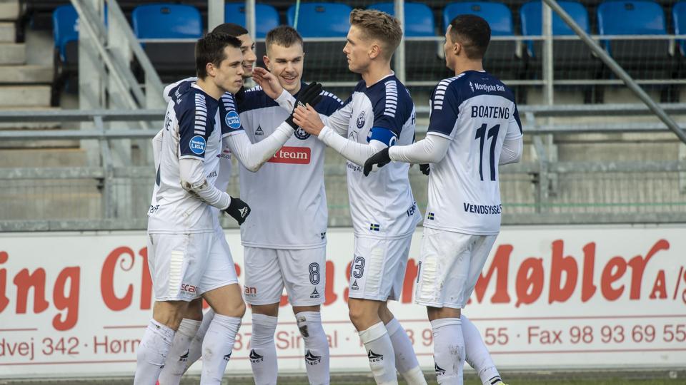 Der var grund til jubel hos Vendsyssel FF efter forårspremieren. Foto: Martin Damgård
