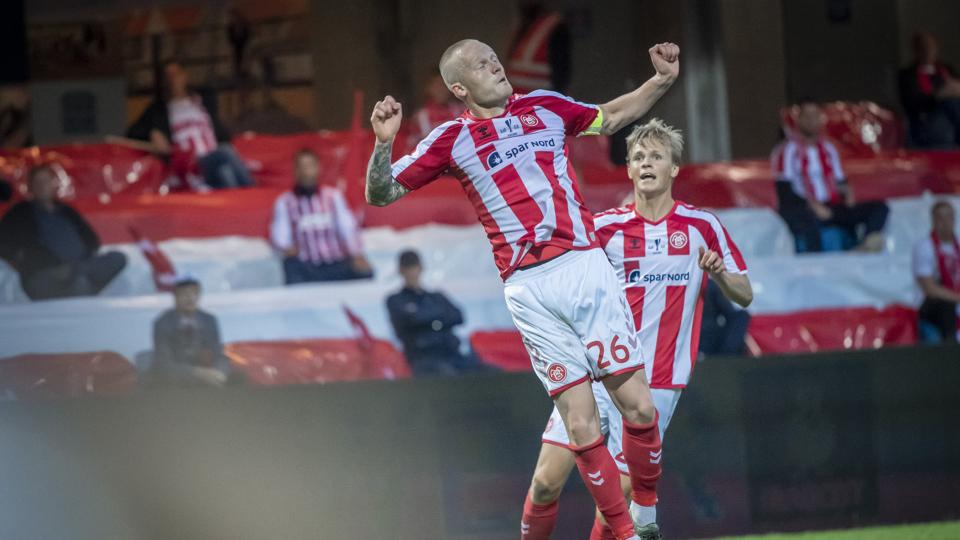 Rasmus Thelander er fortsat ude med en skade, når AaB lørdag spiller testkamp på anlægget på Hornevej. Arkivfoto: Martin Damgård