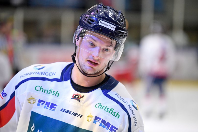 3. periode af tirsdagens kamp i Vojens var lige til skraldespanden for Kyle Hope og Frederikshavn White Hawks. Arkivfoto: Bo Lehm <i>Bo Lehm</i>