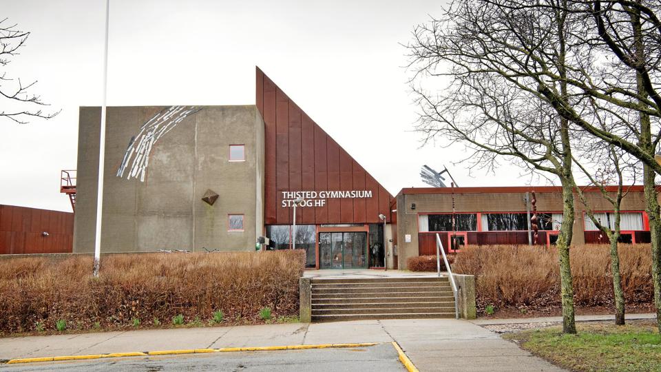 Thisted Gymnasium blev i weekenden udsat for et forsøg på tyveri af en skulptur. Arkivfoto: Peter Mørk