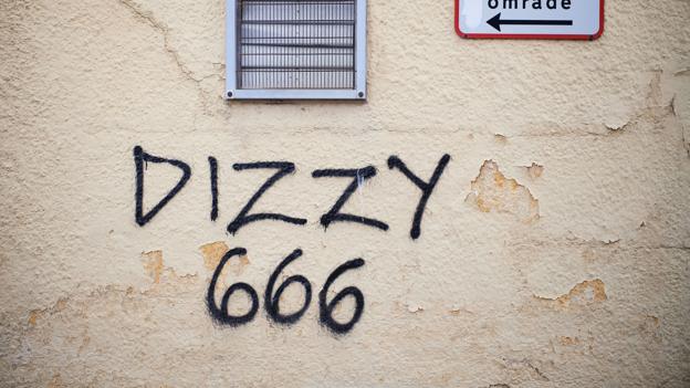 Der er gennem længere tid blevet lavet satanisk graffiti masser af steder i Nørresundby og Aalborg, og mistanken knytter sig til en enkelt person. Foto: Henrik Bo <i>Foto: Henrik Bo</i>