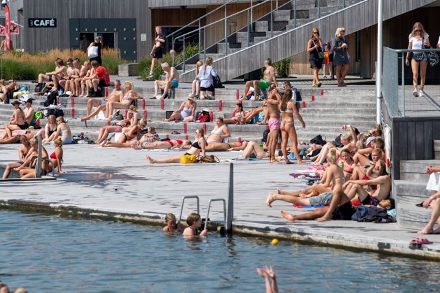 Der er masser af gæster i Vestre Fjordpark i de her dage - og de får ros af bademesteren. Arkivfoto: Kim Dahl Hansen