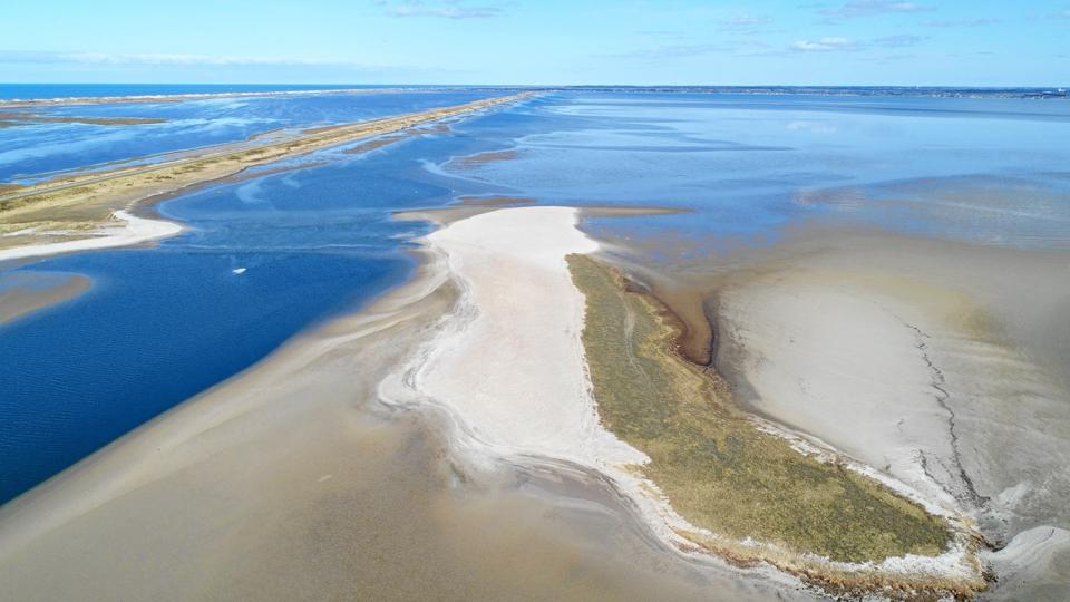 Krik Sandø blev skabt i det tidlige forår 2019, da den tidligere halvø blev adskilt fra Agger Tange ved hjælp af udgravning. Foto: Naturstyrelsen Thy