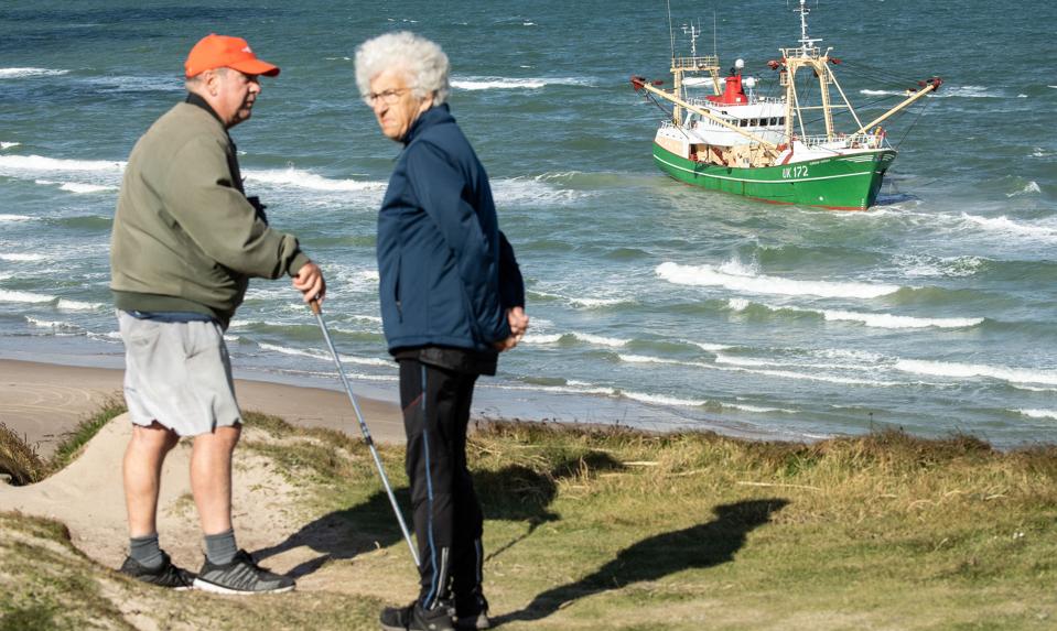 Grundstødningen ved stranden i Nr. Lyngby er lidt af et tilløbsstykke. Foto: Peter Broen <i>Foto: Peter Broen</i>
