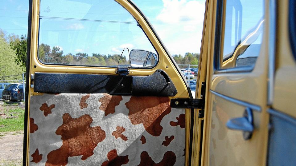 VINDER: Bagsiden af dør på Citroën 2CV på Hammershøj Autoophug, Tjele i 2010. Foto: Ole Bagger