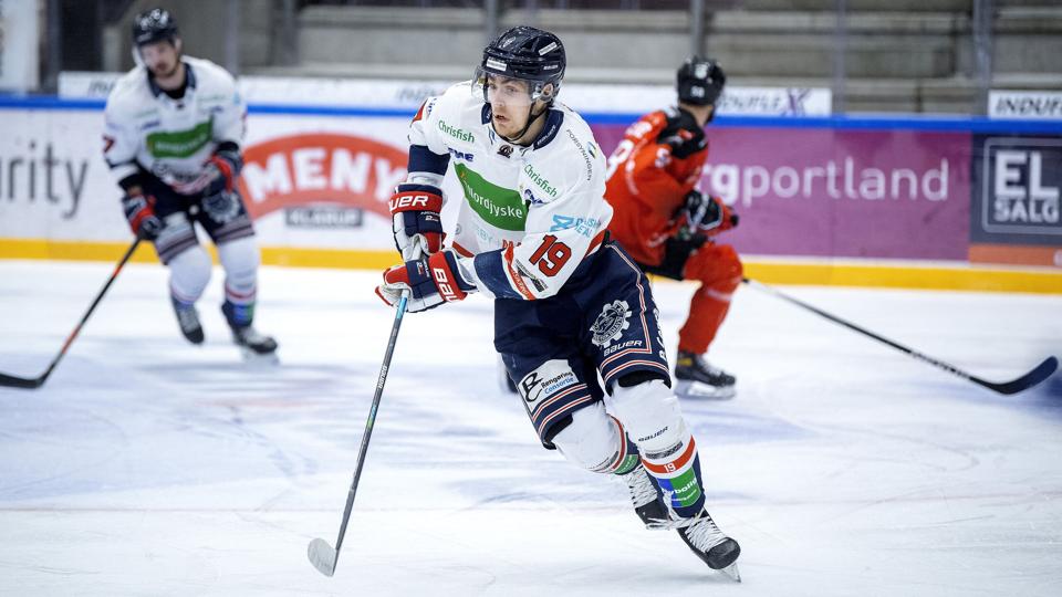 Nikolaj Krag Christensen scorede to af White Hawks' mål i Herning. Arkivfoto: Lars Pauli <i>Foto: Lars Pauli</i>