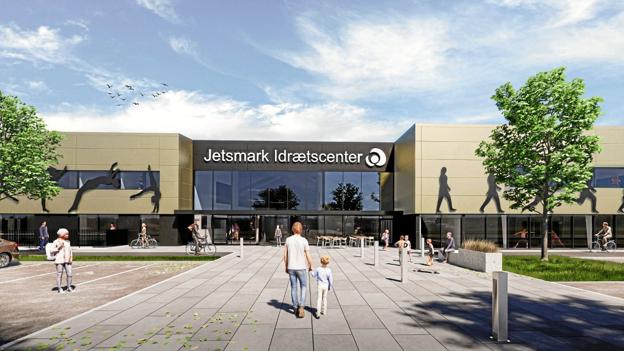 Sådan kommer det nye center til at se ud. Visualisering: Jetsmark Idrætscenter