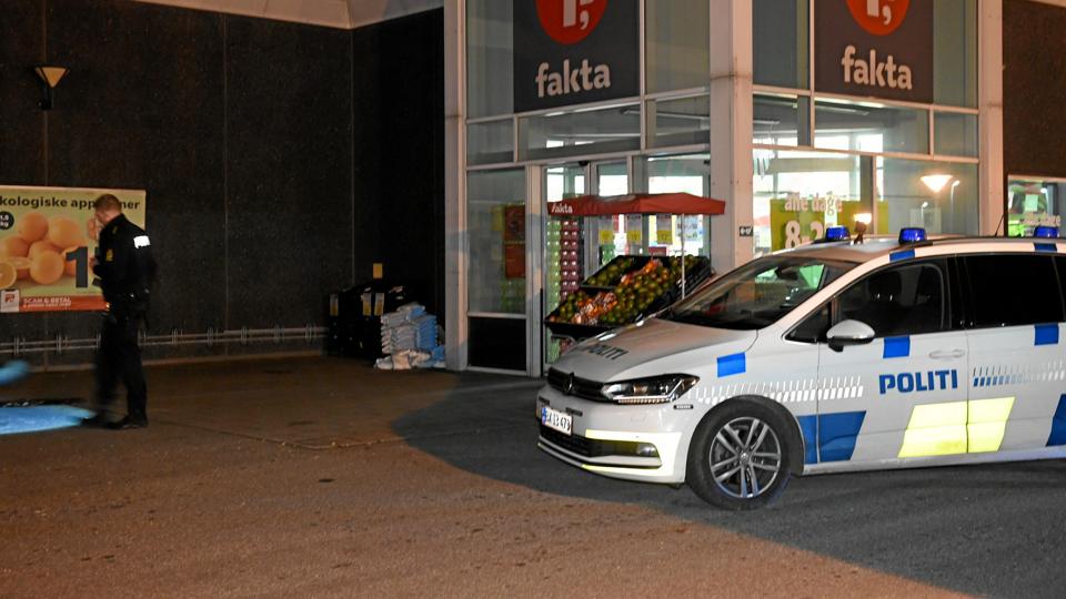 Røveri mod Fakta i Aars. Foto: Jan Pedersen