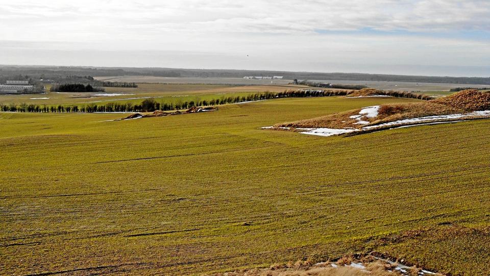 Det er ikke første gang, de lavtliggende åbne arealer ved Egebaksande (billedet) og ved Sjørring Sø har været nævnt som mulige lokaliteter for vindmøller, hidtil uden at planerne er realiseret.Arkivfoto