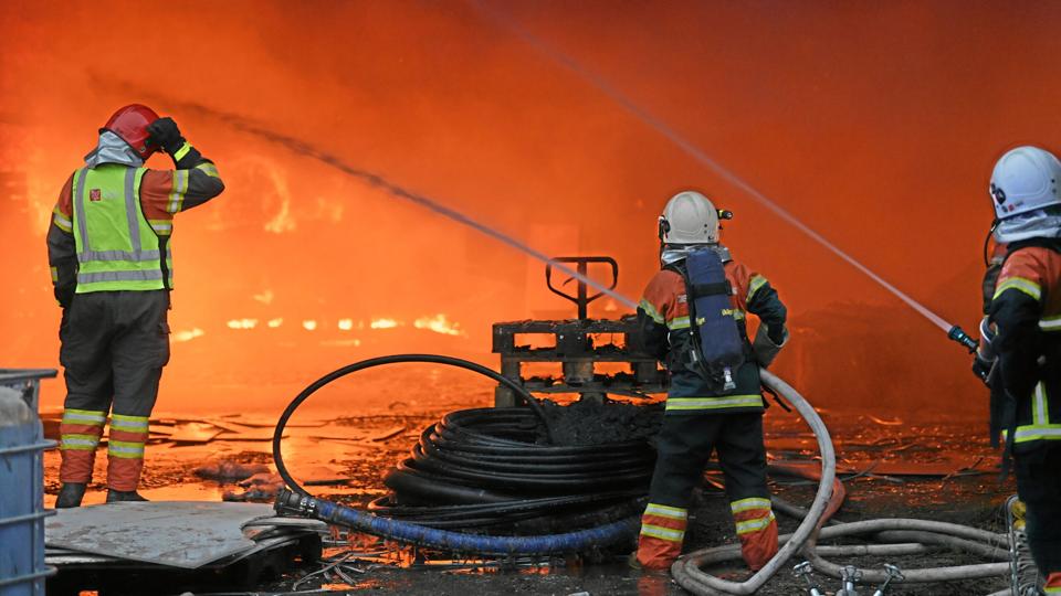 Branden i laden var voldsom: Foto: Claus Søndberg