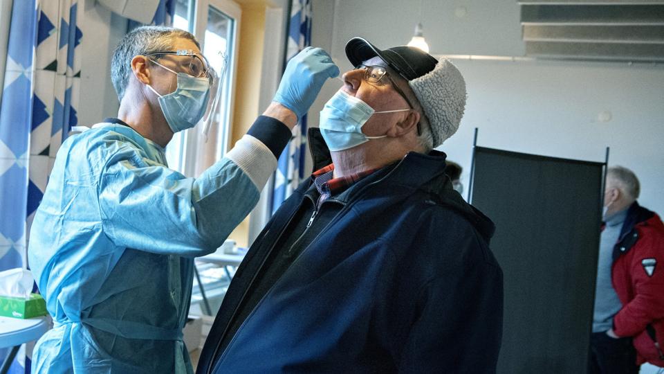 I weekenden 9.-10. januar havde Falck åbnet et midlertidigt lyntestcenter i Nykøbing. SOS International overtager den opgave pr. 1. februar og håbet er, at der bliver større mulighed for at kunne lade sig teste i Morsø Kommune. Arkivfoto: Henrik Louis