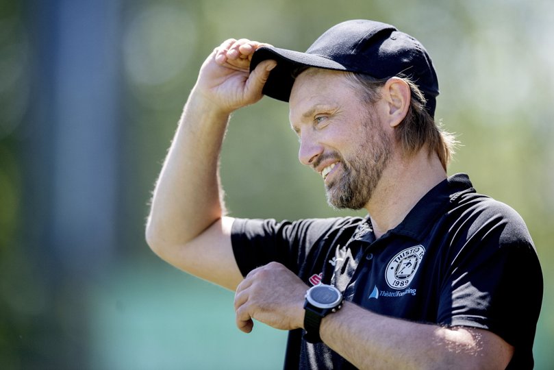 Thisted-træner Bo Thomsen var en ægerlig mand efter nederlaget i Næstved. Arkivfoto: Lars Pauli <i>Foto: Lars Pauli</i>