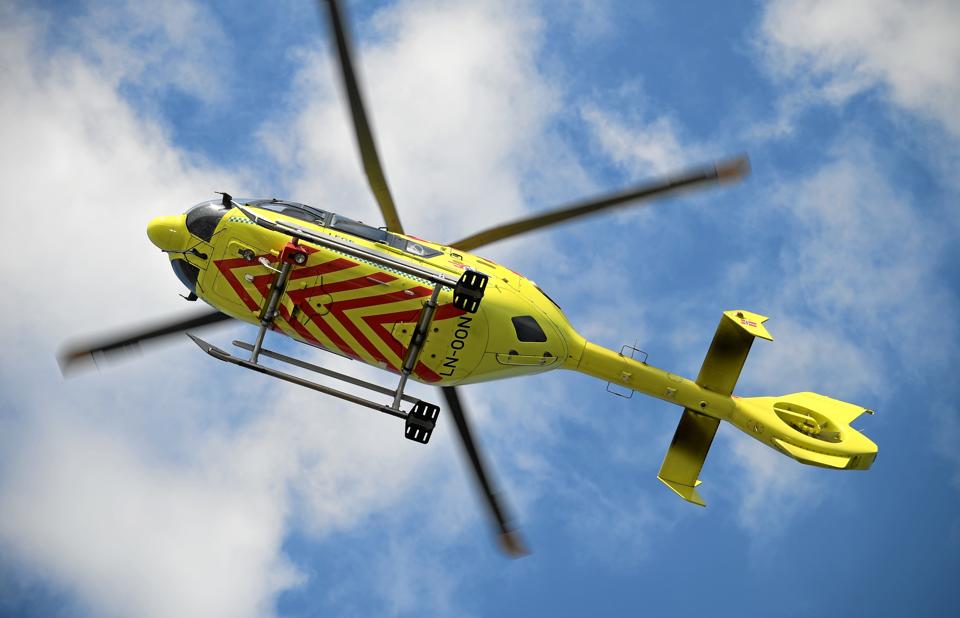 Drengen blev med helikopter fløjet til sygehus i Skejby <i>Arkivfoto: Bo Lehm</i>