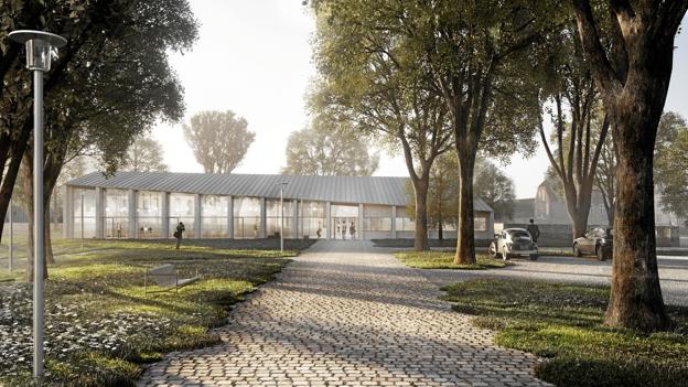 Cubo Arkitekters visualisering af det kommende kirkecenter.