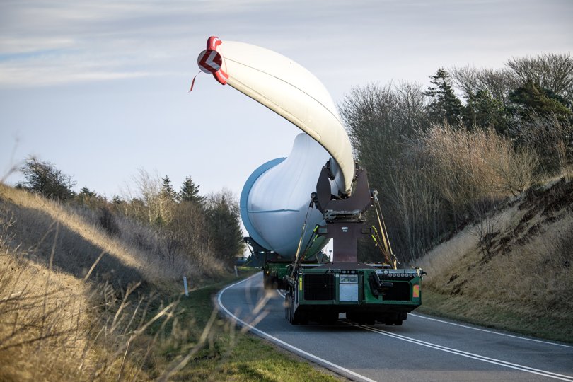 Verdens største møllevinger skal i de kommende dage transporteres fra Hanstholm til testcentret ved Østerild. <i>Arkivfoto: Bo Lehm</i>