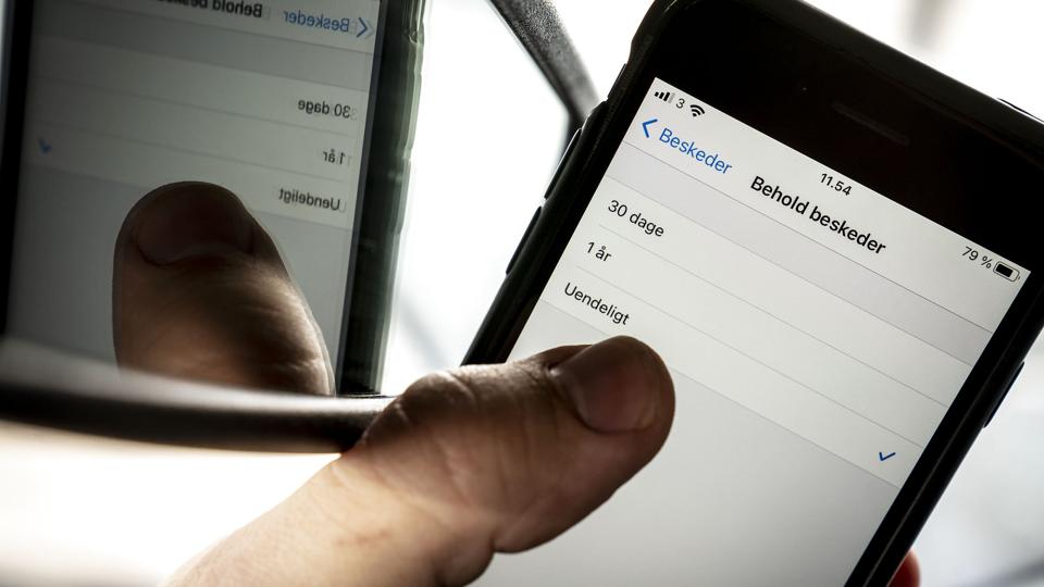 Slettefunktion på iPhone <i>Mads Claus Rasmussen/Ritzau Scanpix</i>