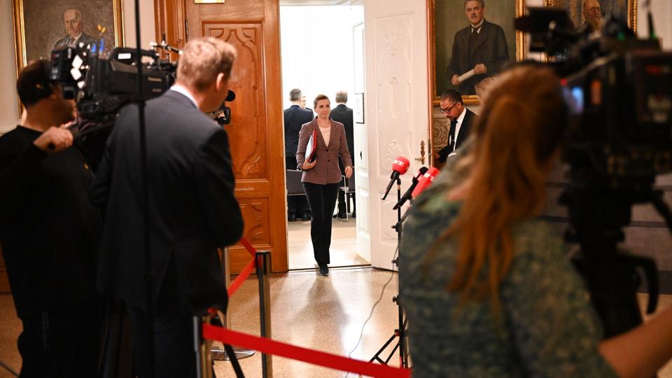 Statsminister Mette Frederiksen i samråd om sms-sletning <i>Philip Davali/Ritzau Scanpix</i>
