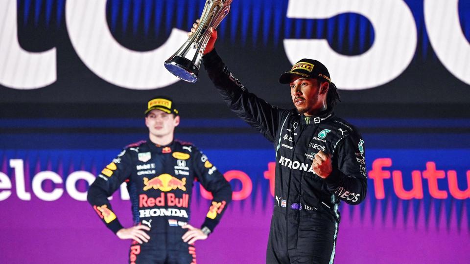 TOPSHOT-AUTO-PRIX-F1-KSA-PODIUM <i>Andrej Isakovic/Ritzau Scanpix</i>