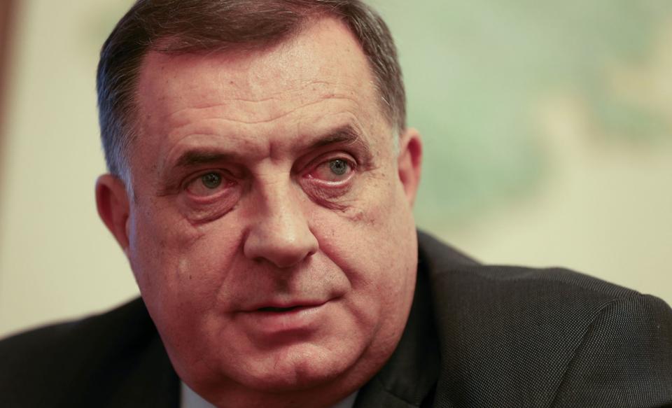 Milorad Dodik, Serb member of the Presidency of Bosnia and Herzegovina speaks during interview in his office in Banja Luka <i>Dado Ruvic/Reuters</i>