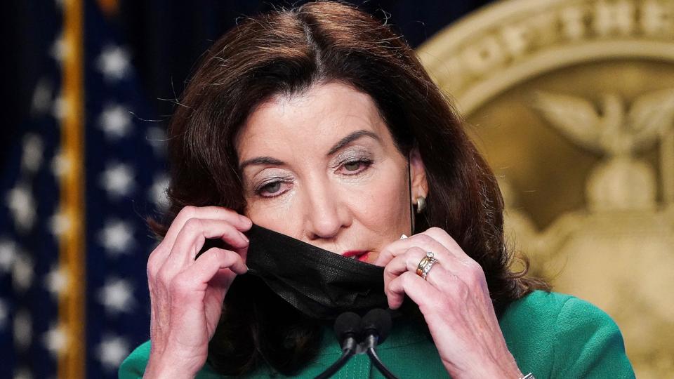 New York Governor Kathy Hochul holds a news conference in New York City <i>Carlo Allegri/Reuters</i>