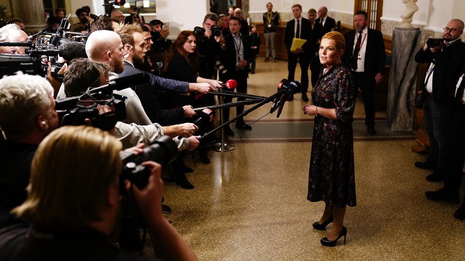 Støjberg efter afstemning <i>Mads Claus Rasmussen/Ritzau Scanpix</i>