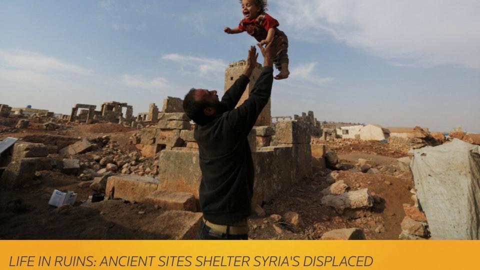 The Wider Image: Life in ruins: Ancient sites shelter Syria''s displaced <i>Khalil Ashawi/Reuters</i>