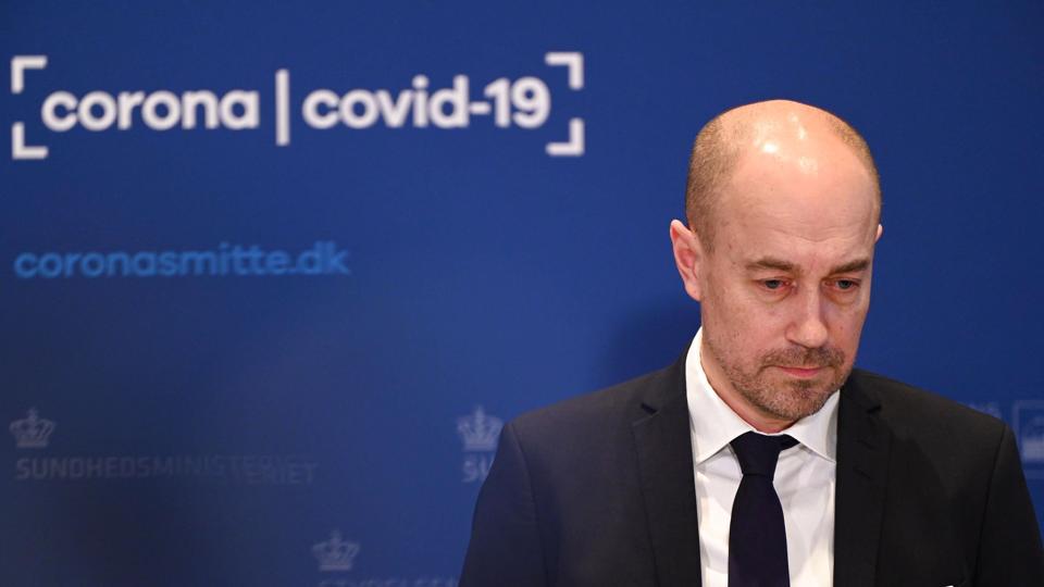 Sundhedsministeriet afholder pressemøde om coronasituationen <i>Philip Davali/Ritzau Scanpix</i>