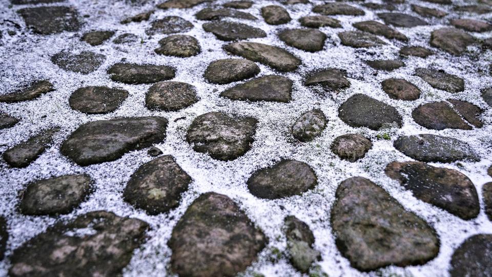Let snefald og frost i Aalborg <i>Henning Bagger/Ritzau Scanpix</i>