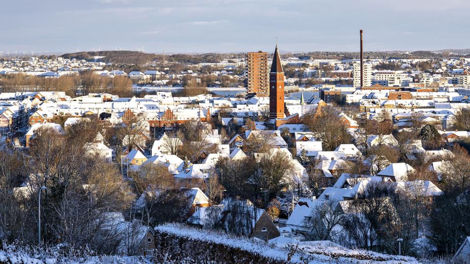 Snesituationen i Aalborg torsdag morgen og formiddag <i>Henning Bagger/Ritzau Scanpix</i>