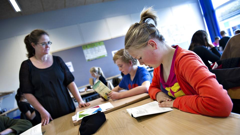 BM - Hadsten Skole elever læser tilalle <i>Henning Bagger/Ritzau Scanpix</i>