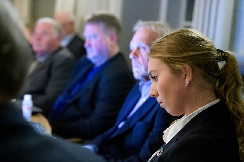 Alle 21 politikere er med i budgetforliget og dermed også Charlotte Amalie Holm (V). <i>Arkivfoto: Bo Lehm</i>