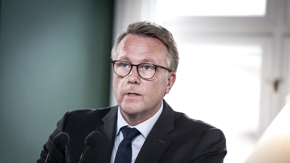 Finansminister Nicolai Wammen, skatteminister Morten Bødskov, erhvervsminister Simon Kollerup og kultur- og kirkeminister Joy Mogensen holder pressemøde i Finansministeriet om regeringens udspil til en sommer- og erhvervspakke <i>Liselotte Sabroe/Ritzau Scanpix</i>