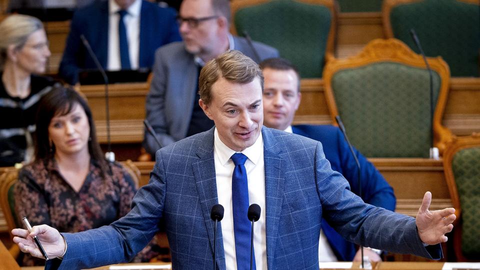 Dansk Folkepartis formand Morten Messerschmidt lægger afstand til resten af blå blok i interview med Berlingske. (Arkiv) <i>Liselotte Sabroe/Ritzau Scanpix</i>