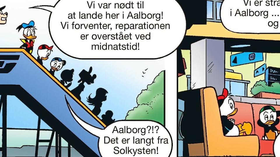 Den berømte and og hans rappe nevøer nødlander i Aalborg