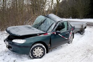 Bil totalskadet ved uheld
