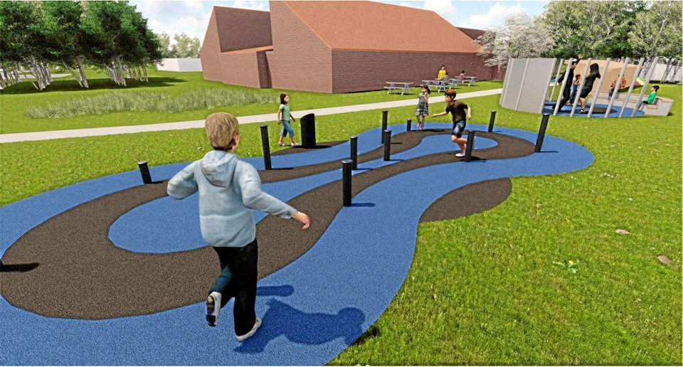 PlayAlive Infinity hedder den på virtuelle og fysiske legeplads, som Bjergby nu kan indrette.Illustration: Uno Uniqa Group