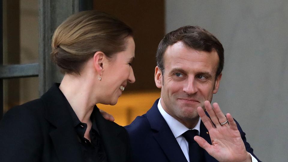 Den franske præsident Macron efter et møde med Mette Frederiksen i Paris. <i>Ludovic Marin/Ritzau Scanpix</i>