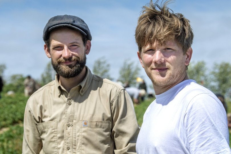 Andreas og Mikkel droppede storbylivet og stress til fordel for et fælles landbrugsliv. Foto: Henrik Louis <i>Foto:Henrik Simonsen</i>