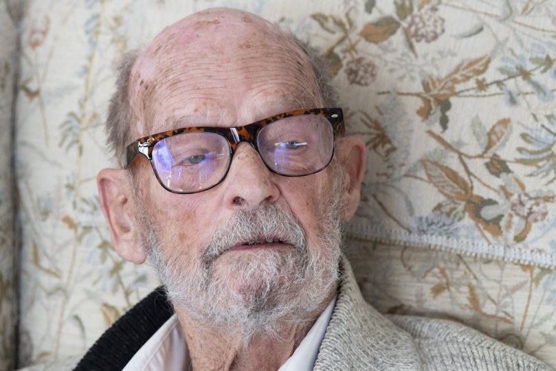 96-årige Niels Stellan Høm - en legende i nordjysk erhvervsliv. Han har levet et liv, der har været rigt på mange dramatiske oplevelser. Foto: Kim Dahl Hansen <i>Foto: Kim Dahl Hansen</i>
