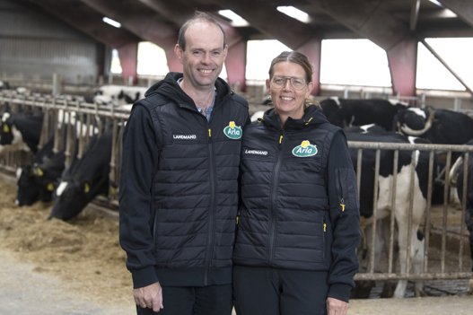 Hanne og Carsten Christensen havde masser af besøgende på Ny Skelsgård, da de åbnede dørene til "Åbent Landbrug 2021" Foto: Henrik Louis <i>Foto:Henrik Simonsen</i>