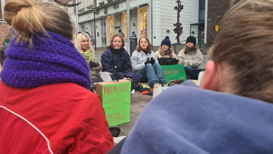 Aktivisterne kræver, at Thisted Kommune indfører en grøn investeringspolitik, ligesom man kender fra andre kommuner. Foto: Camilla Gade